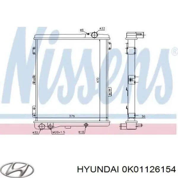 Retén interior del cubo trasero 0K01126154 Hyundai/Kia