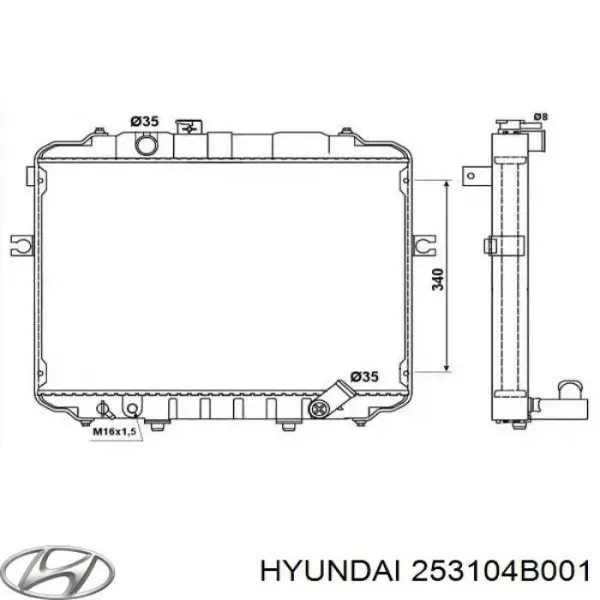 Radiador 253104B001 Hyundai/Kia