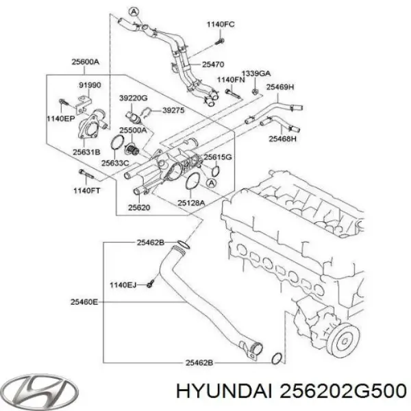 Caja del termostato KIA Sorento 3 C5, UM
