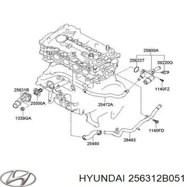Comprar 256312B051 Hyundai/Kia Tapa de termostato