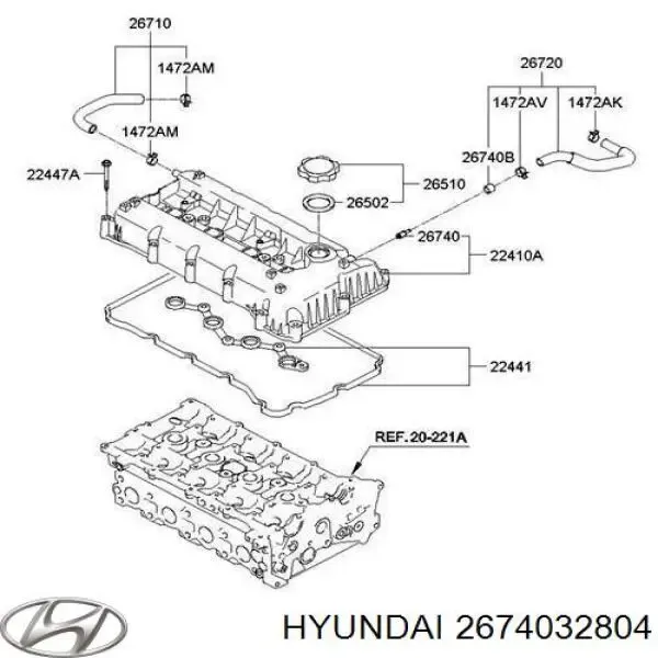 Válvula ventilación cárter Hyundai I40 VF