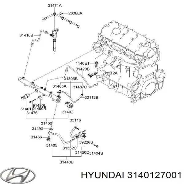 Sensor de presión de combustible Hyundai I40 VF