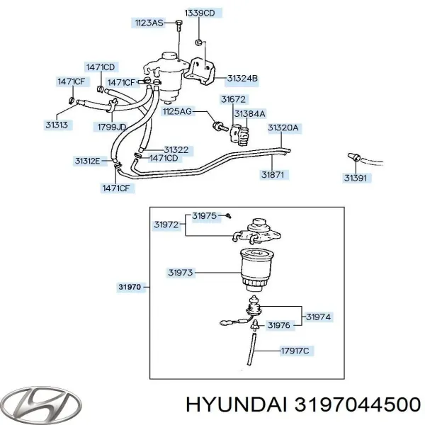 Filtro de combustible 3197044500 Hyundai/Kia