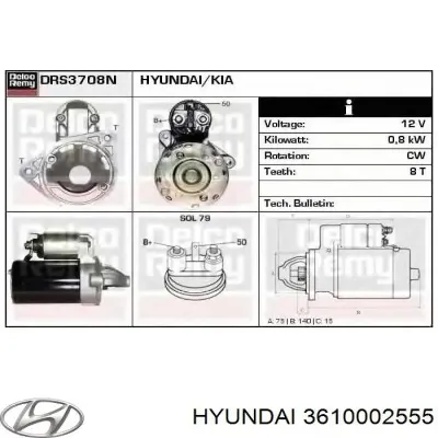 Motor de arranque HYUNDAI 3610002555