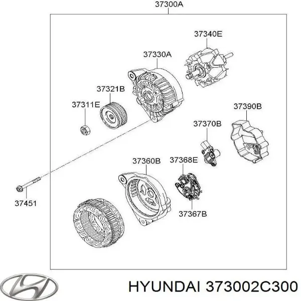 Alternador 373002C300 Hyundai/Kia