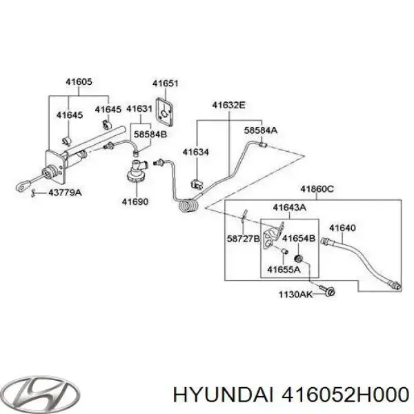 Cilindro maestro de embrague 416052H000 Hyundai/Kia