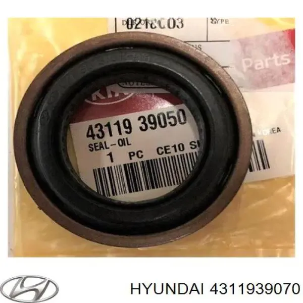 Anillo retén de semieje, eje delantero 4311939070 Hyundai/Kia