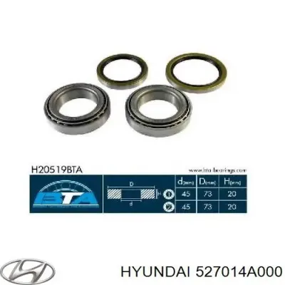 Cojinete, palier, eje trasero HYUNDAI 527014A000