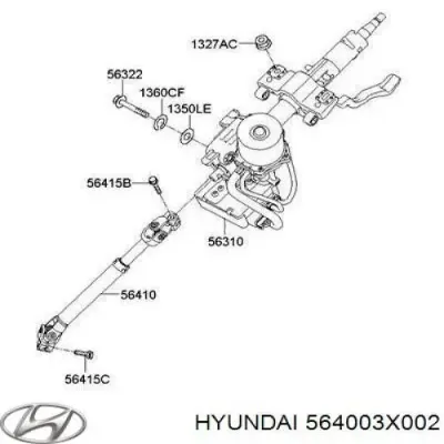 Columna de dirección inferior HYUNDAI 564003X002