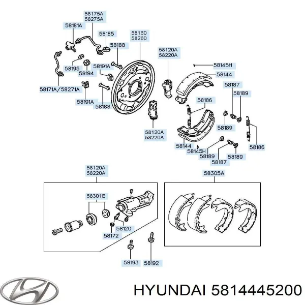 Forro de freno trasero (camión) 581445KA20 Hyundai/Kia