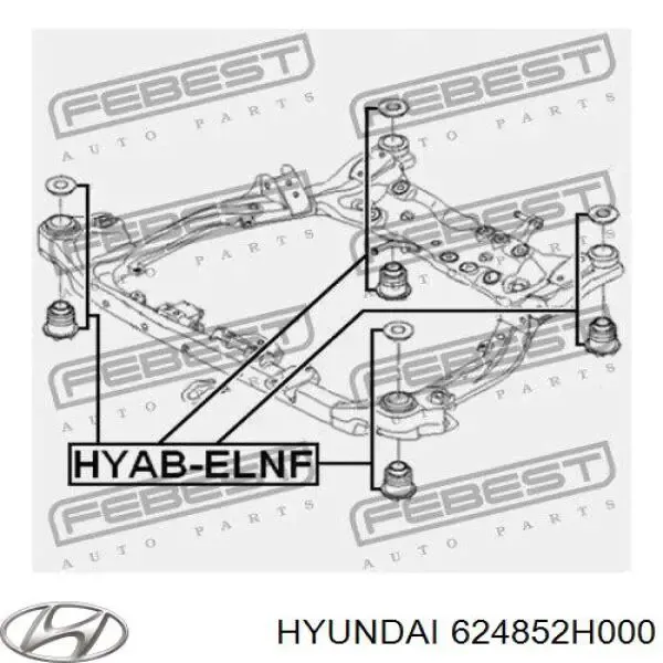 Buje silencioso del subchasis delantero 624852H000 Hyundai/Kia