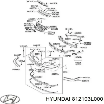 Cuña de cierre puerta de maletero HYUNDAI 812103L000