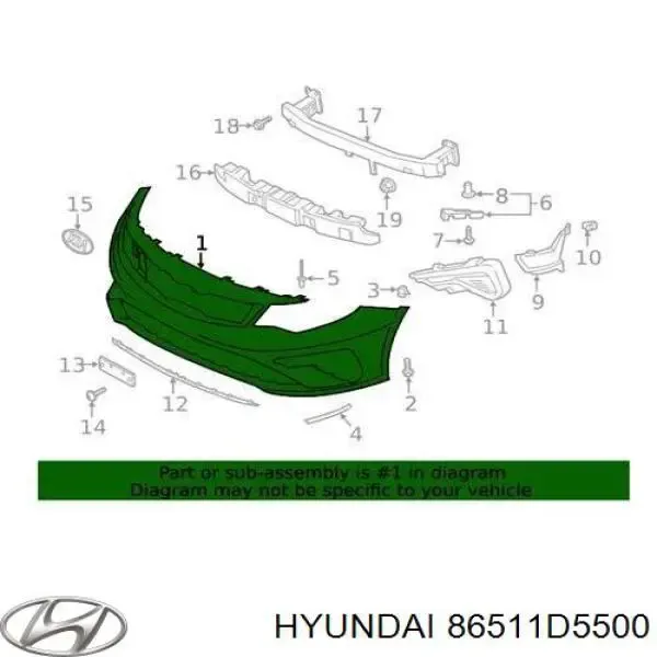 Paragolpes 86511D5500 Hyundai/Kia