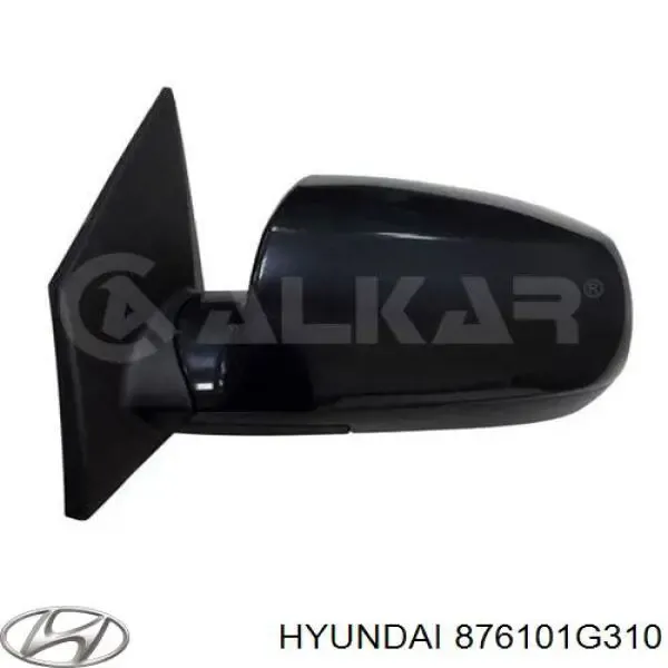 Espejo de retrovisor izquierdo 876101G310 Hyundai/Kia