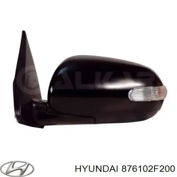 Espejo de retrovisor izquierdo 876102F201 Hyundai/Kia