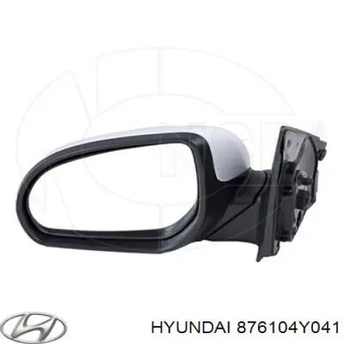 Espejo de retrovisor izquierdo 876104Y041 Hyundai/Kia