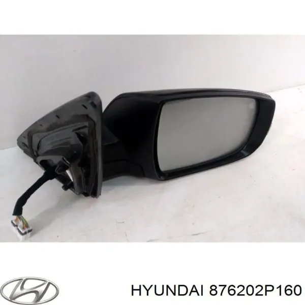 Espejo de retrovisor derecho 876202P160 Hyundai/Kia