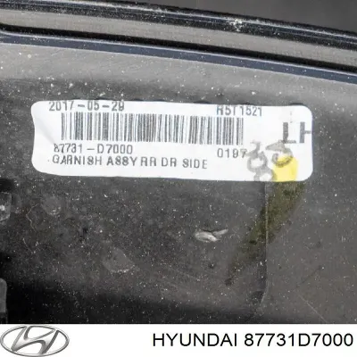 Moldura puerta trasera izquierda HYUNDAI 87731D7000