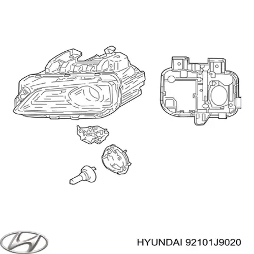 Faro izquierdo 92101J9020 Hyundai/Kia