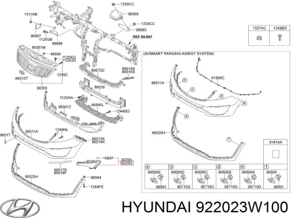 Faro antiniebla derecho 922023W100 Hyundai/Kia