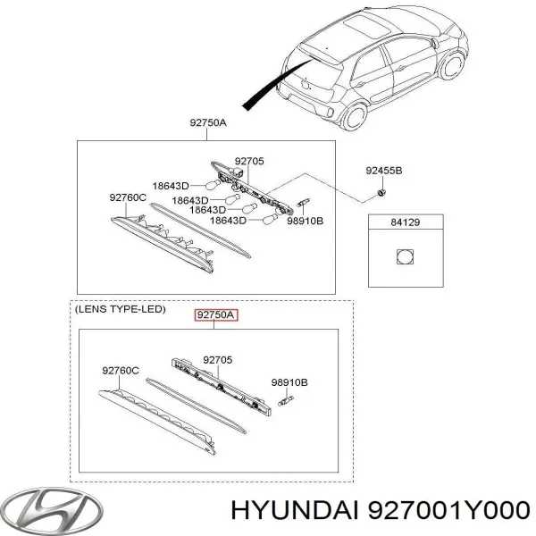 Tercera luz de freno KIA Picanto II
