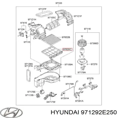 Marco de filtro de habitáculo HYUNDAI 971292E250