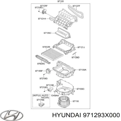 Marco de filtro de habitáculo HYUNDAI 971293X000