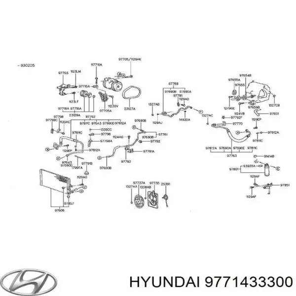 Perno del compresor de aire acondicionado 9771433300 Hyundai/Kia