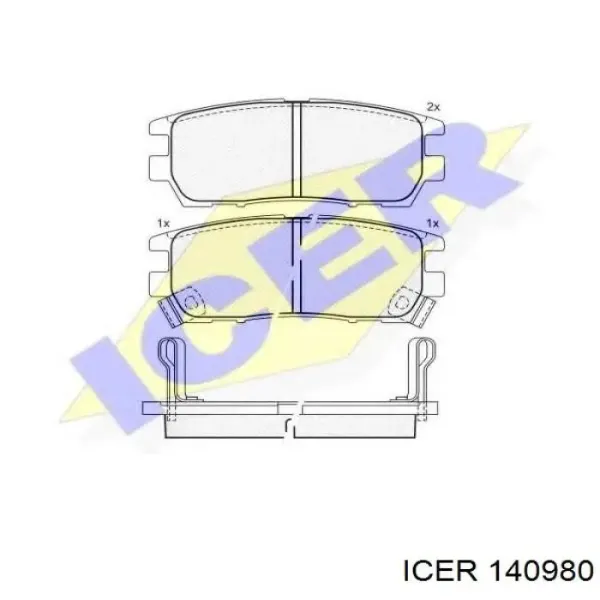 Pastillas de freno traseras 140980 Icer