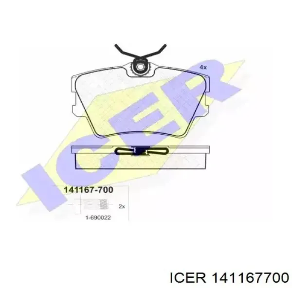Pastillas de freno traseras 141167700 Icer