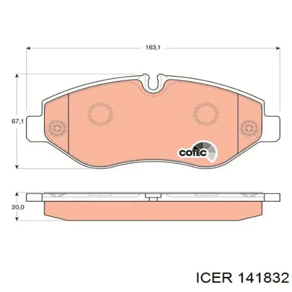 Pastillas de freno 141832 Icer