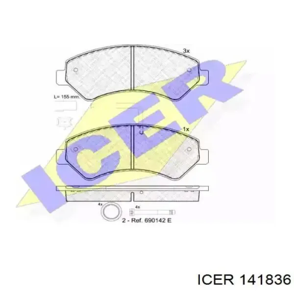 Pastillas de freno 141836 Icer