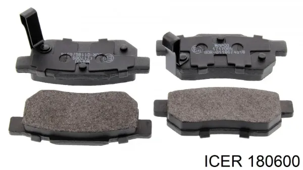 Pastillas de freno traseras 180600 Icer