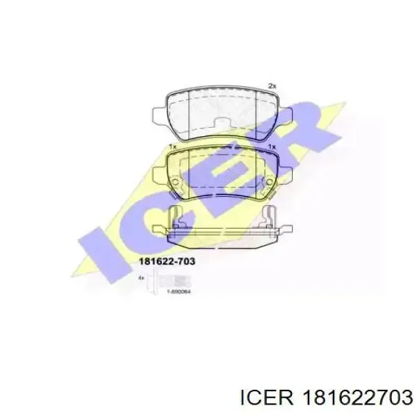 Pastillas de freno traseras 181622703 Icer