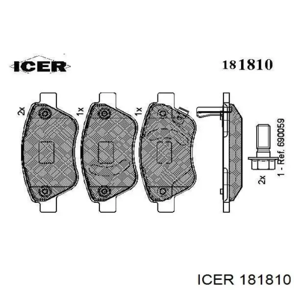 Pastillas de freno 181810 Icer