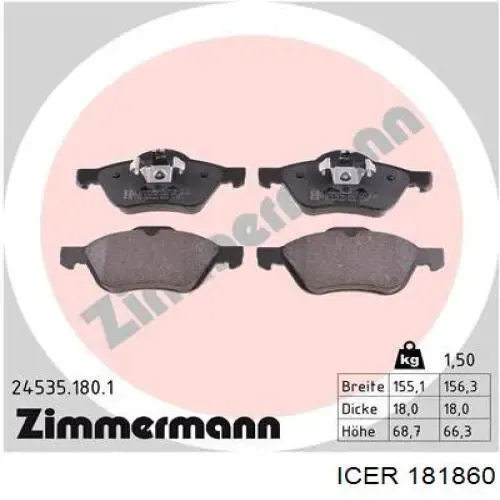 Pastillas de freno delanteras Renault Laguna 2 BG0, BG1