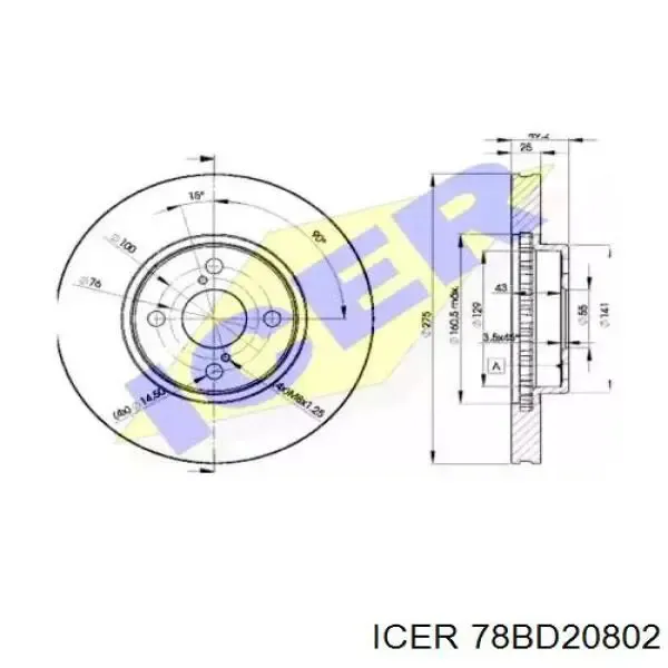 Disco de freno 78BD20802 Icer