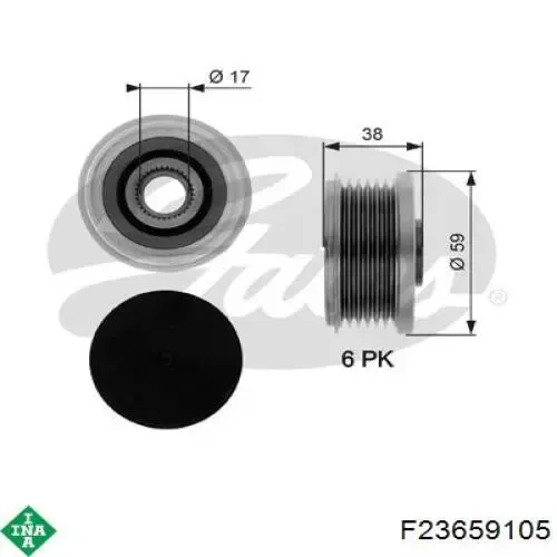 Polea alternador F23659105 INA