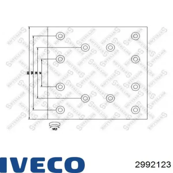 Forro de freno delantero (camión) 2992123 Iveco