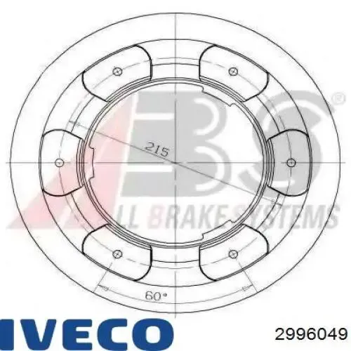 Disco de freno trasero 2996049 Iveco