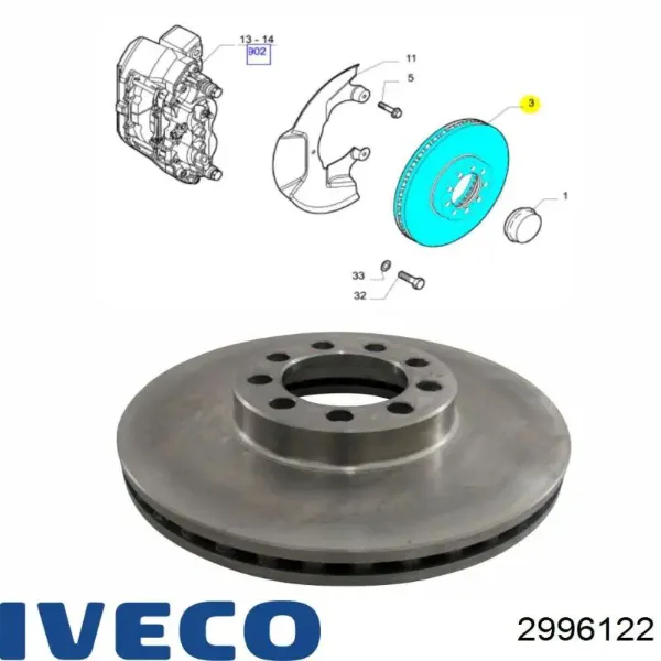 Disco de freno 2996122 Iveco