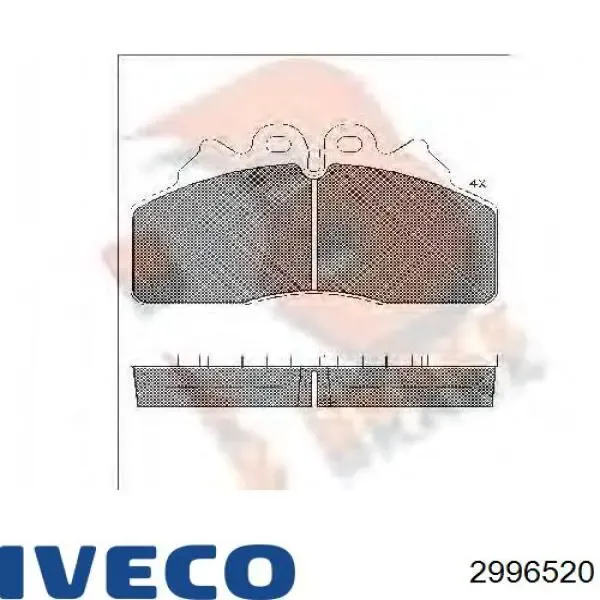 Pastillas de freno traseras 2996520 Iveco