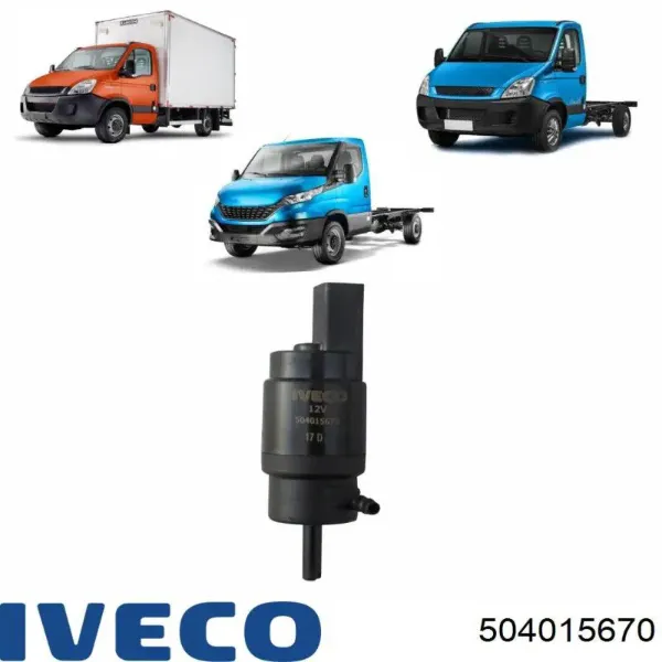 Bomba de agua limpiaparabrisas, delantera 504015670 Iveco