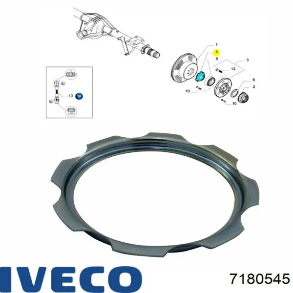 Tapa de cubo de rueda 7180545 Iveco