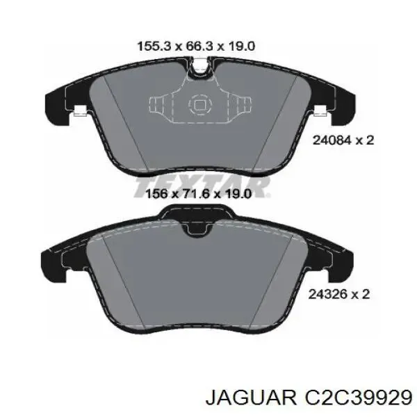 Pastillas de freno C2C39929 Jaguar