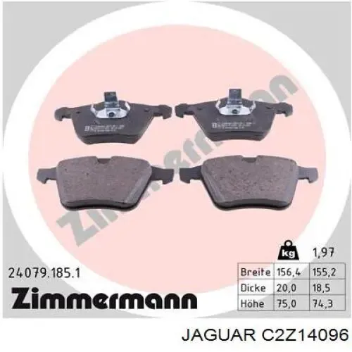 Pastillas de freno C2Z14096 Jaguar
