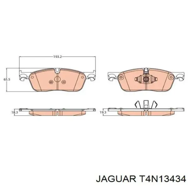 Pastillas de freno T4N13434 Jaguar