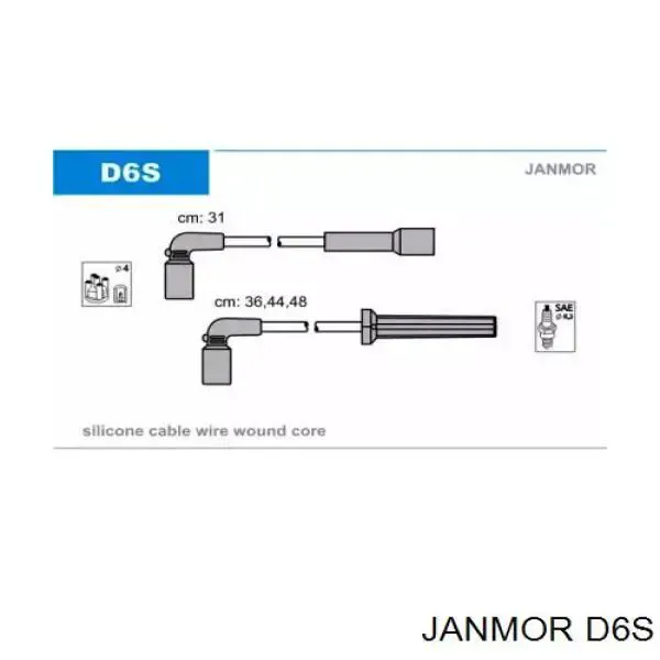 Cables de bujías D6S Janmor