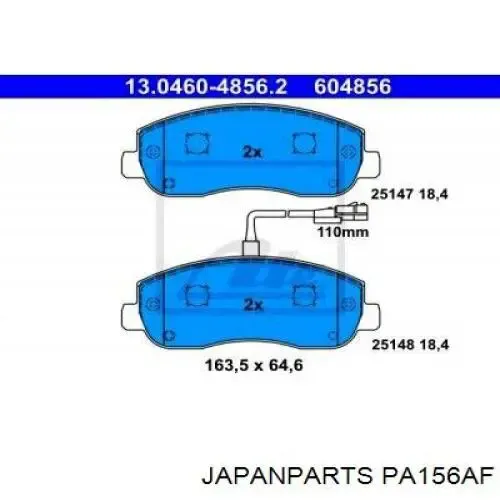 Pastillas de freno delanteras PA156AF Japan Parts