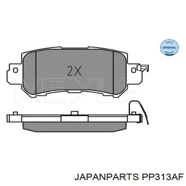 PP313AF Japan Parts Pastillas traseras